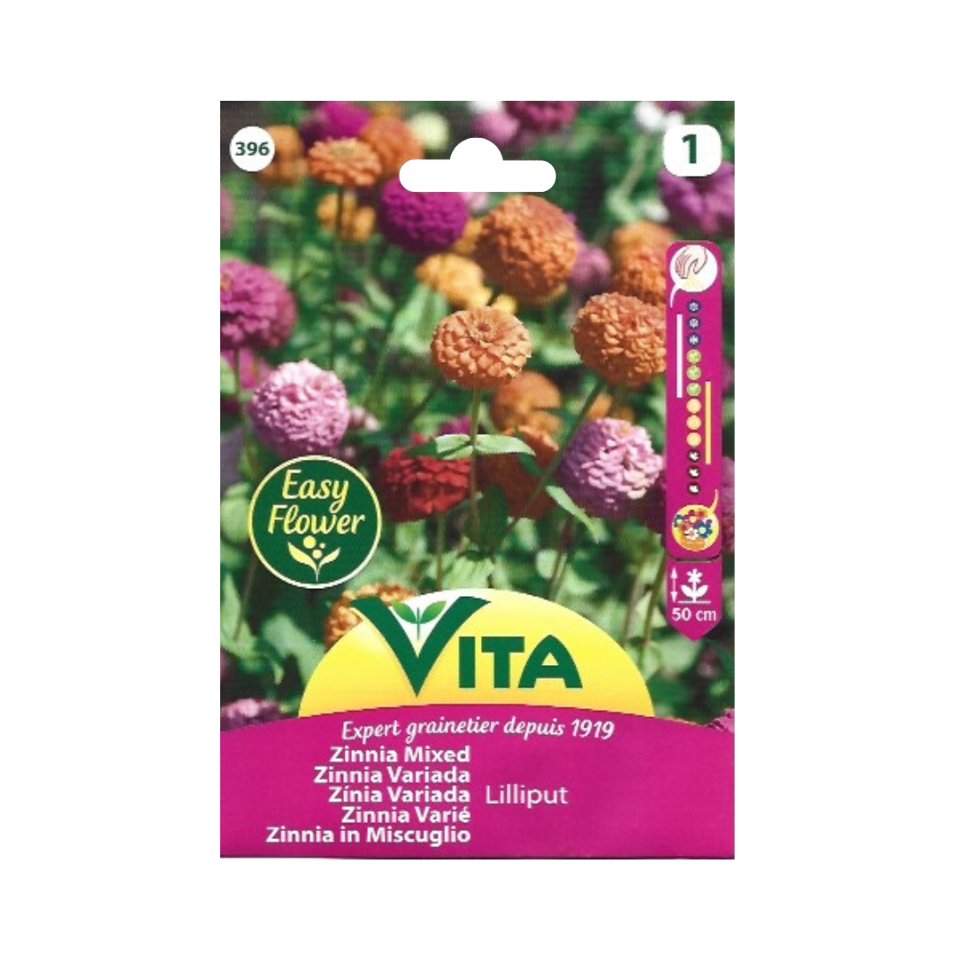 Semillas de Zinnia Lilliput Variada