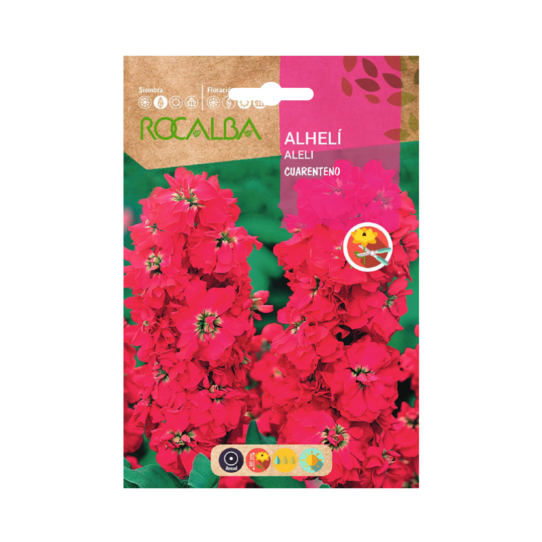Semillas de Alhelí Cuarenteno Anual Doble Rojo